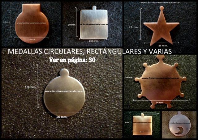 Grupo: 22 **MEDALLAS CIRCULARES, RECT. Y VARIAS